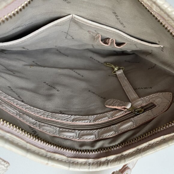Brahmin Katie Croc- Embossed Crossbody Bag - Blush - Picture 6 of 9